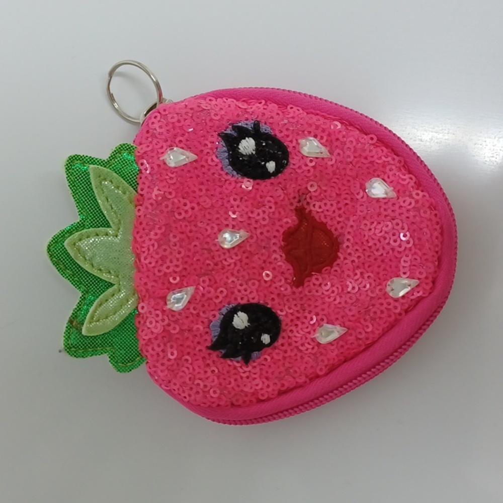 4/$20 NWOT Claire's neon shiny ✨️ strawberry 🍓 wallet for girls 5-12 years old.